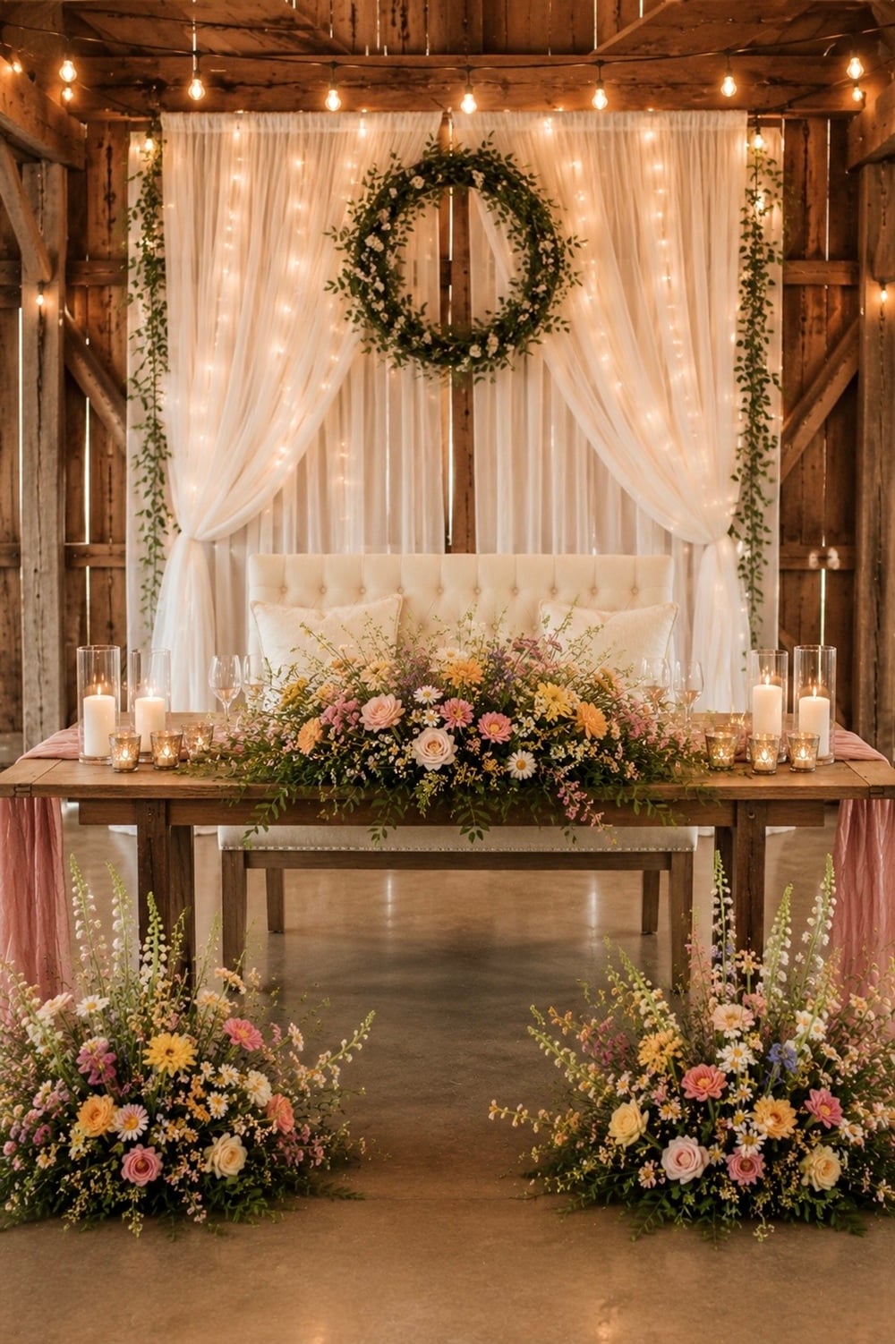 Transform your wedding reception with enchanting rustic bride and groom bridal table ideas. Embrace the charm of nature with wooden tables adorned with burlap runners, vintage lace, and lush greenery. Add character with mismatched antique chairs and twinkling fairy lights. Enhance the rustic vibe with mason jar centerpieces and lanterns. Use keywords like rustic wedding decor, country chic, and vintage wedding table to find inspiration that captures a warm, intimate atmosphere perfect for your special day.
