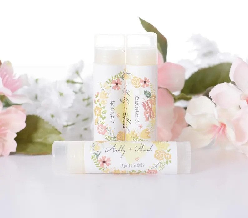 Destination Wedding Favors - Lip Balm-Chapstick Stickers Wedding Lip Balm Labels - Custom Chapstick Stickers! These cute wedding chapstick labels will be a huge hit with your guests! 