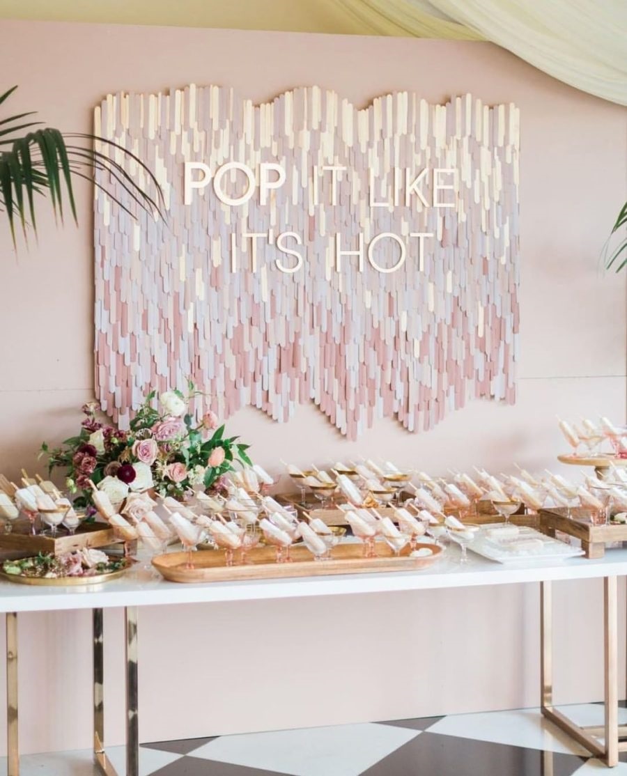 Couples looking for candy bar alternatives should consider having a popsicle bar! A popsicle bar at a wedding is a great way to cool down your guest at a summer wedding!