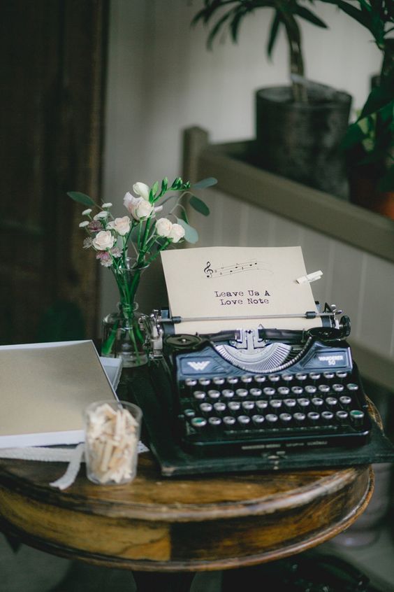 Check out this Vintage typewriter guest book! Don't get us wrong, we love a guest book full of inspirational and encouraging messages from your guests, it's just sometimes it's nice to mix it up a little! So here's a few alternative ideas if you fancy something a little different!