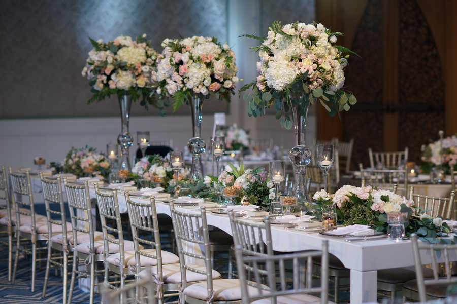 Elegant table setting. Luxury Persian Wedding at the four seasons resort in Dubai. A gorgeous white and pink wedding. Planning a blush and elegant wedding. A beautiful Persian wedding. How to plan a beautiful and elegant wedding on a budget. #weddingplanning #elegantwedding #blushwedding The wedding haven