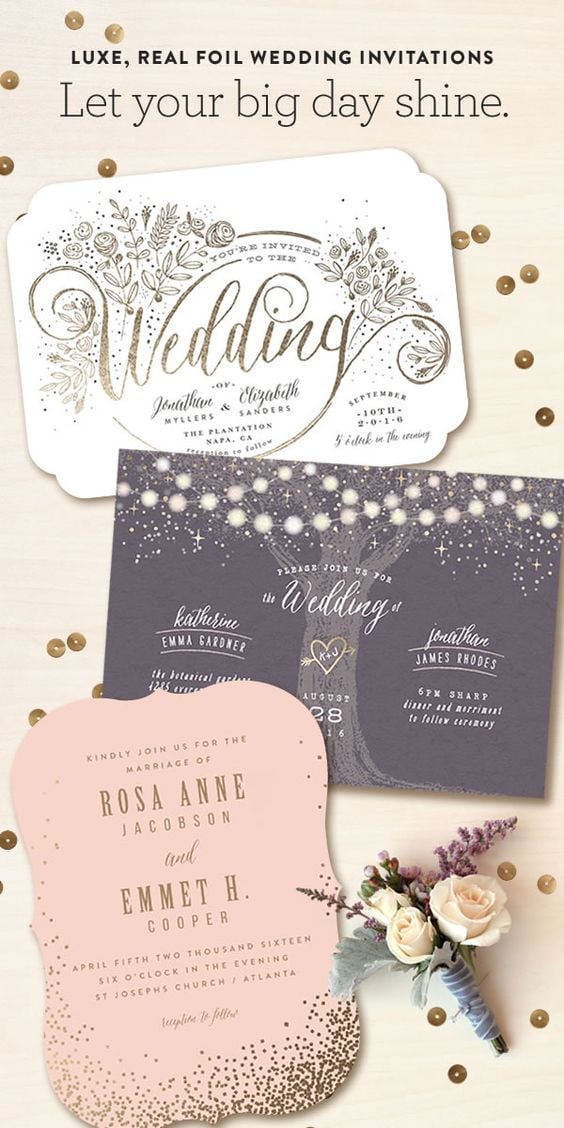 Minted is a community of independent artists, and they’re inspired by luxe, real foil on wedding invitations and day-of pieces. Discover your favorites!. The best and affordable wedding invitations online #weddinginvitations #mintedweddings