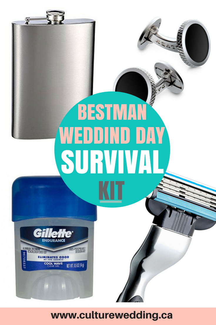 Best man wedding day survival kit. DIY Wedding emergency kit. What to pack in an emergency wedding kit for your wedding. Be prepared for any wedding day disaster with the best wedding day survival kit. Packing your wedding emergency kit in the bag #weddingdayemergencykit #weddingsurvivalweddingkit #weddingkit #weddingplanning
