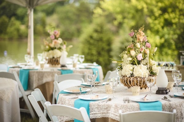 Use lace to decorate your vintage wedding. You can also search the blog for other vintage wedding ideas for your wedding. #vintagewedding