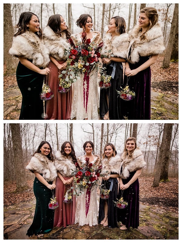 bridesmaids dresses winter wedding ideas