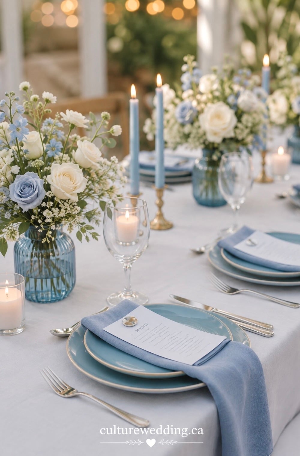 Transform your wedding day with stunning blue and white wedding centrepieces that captivate and enchant. These elegant creations combine the serenity of blue with the purity of white, offering a timeless and sophisticated look. Perfect for a coastal or winter wedding, these centrepieces feature lush hydrangeas, delicate roses, and striking orchids, arranged in crystal-clear vases or rustic wooden containers. Pin now for ideas that are both modern and classic, and let your special day shine with these Pinterest-worthy inspirations. #WeddingDecor #ElegantCentrepieces #BlueAndWhiteTheme