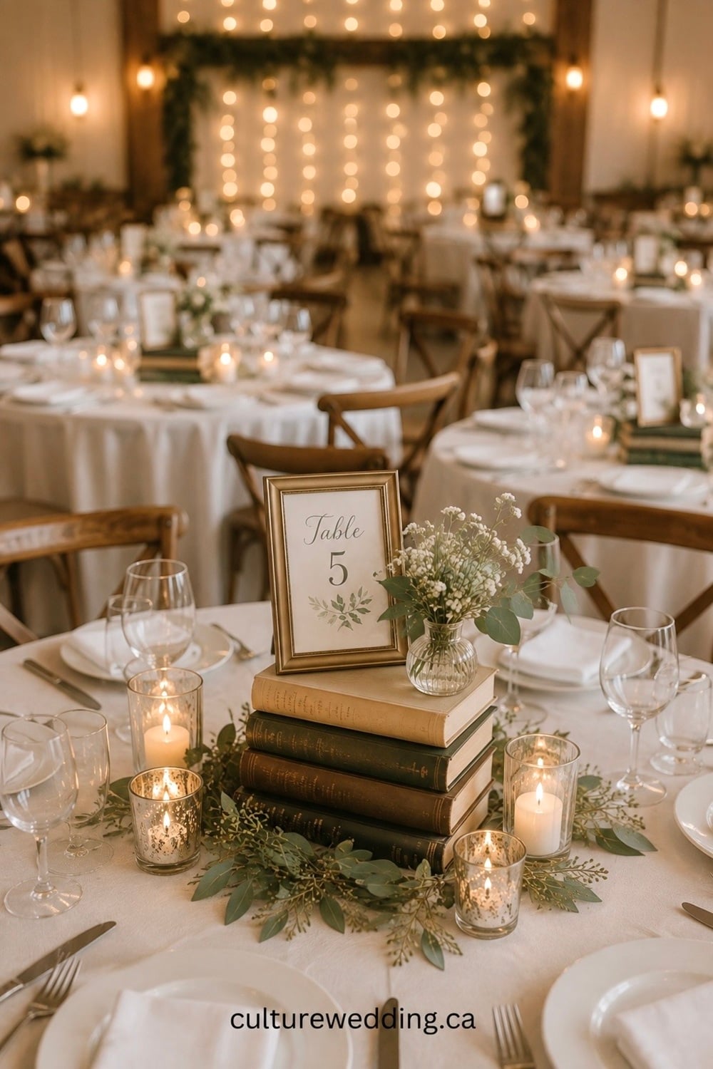 Transform your wedding decor with Vintage Book Wedding Centrepieces! These charming centrepieces blend literary elegance with rustic romance, perfect for a vintage-themed or book-lover's wedding. Picture stacks of antique books adorned with lace ribbons, delicate flowers, and flickering candles. Create a unique tablescape that tells your love story. Keywords: vintage wedding decor, book-themed wedding, rustic romance. For more inspiration, check out our boards on unique wedding centrepieces and DIY wedding ideas. #WeddingInspo #LiteraryLove