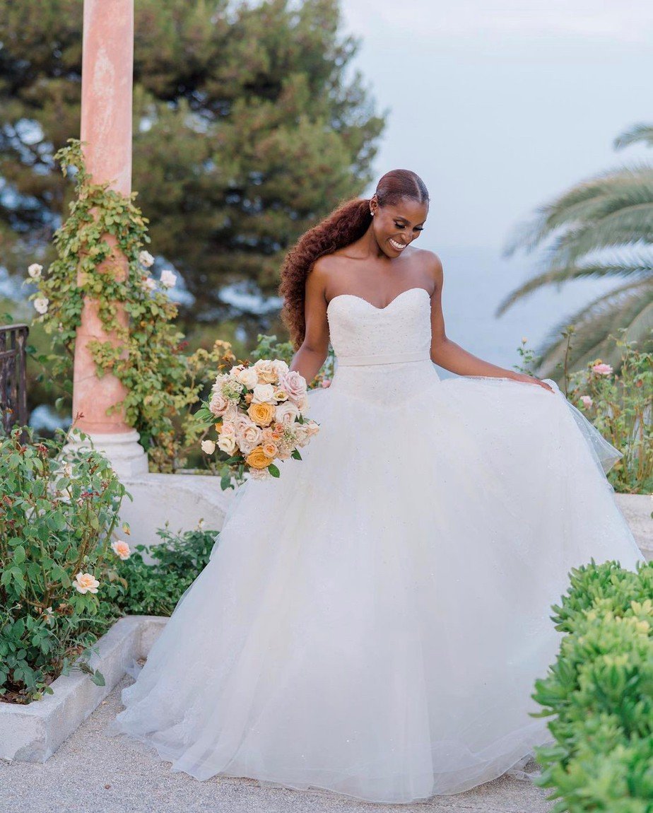 issa rae and louis diame got married in the South of France, check out her romantic wedding photos today.
