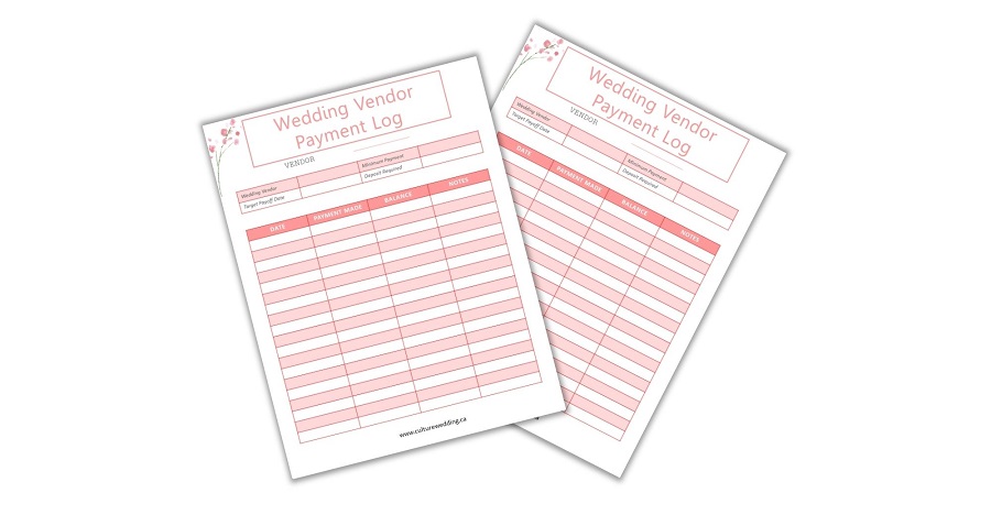 wedding vendor payment tracker/ wedding vendor payment checklist! Learn exactly How to Pay for Your Wedding by a Specific Date using our wedding vendor payment log.