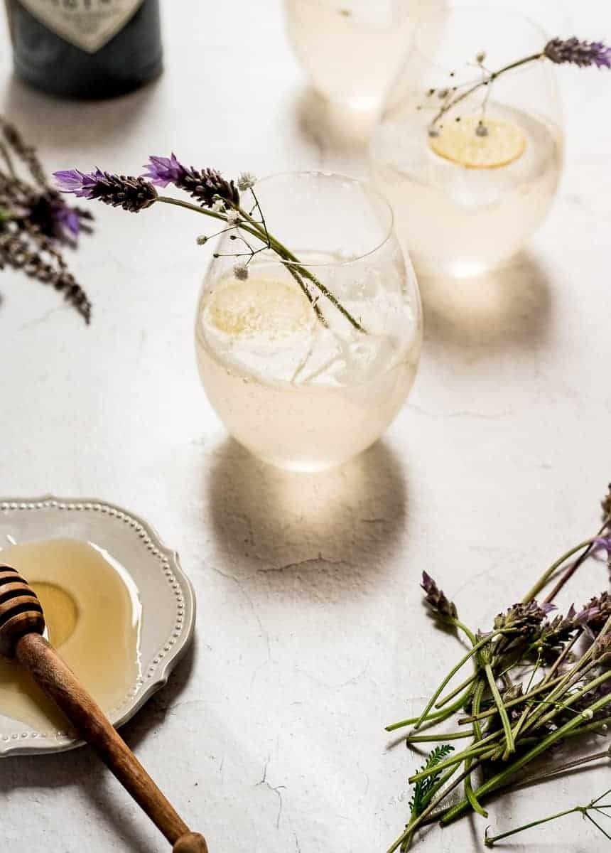 Lavender Bee's Knees Cocktail Variation on the classic cocktail, Bee's Knees, our Lavender Bee's Knees uses Hendrick's Gin, lavender simple syrup, honey & fresh lemon.