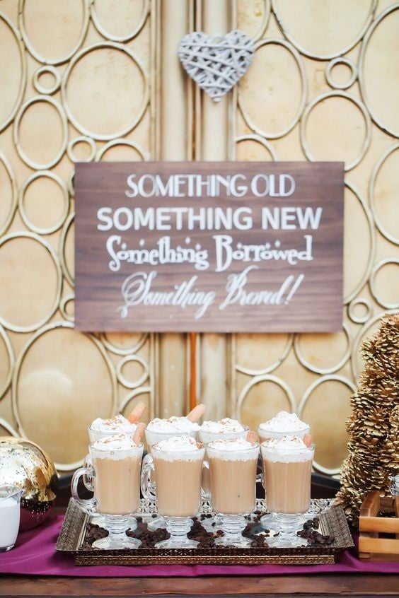 Here is How To Set Up A Coffee Bar for your wedding. Creative Ways to Serve Coffee at Your Wedding! wedding reception buffet menu ideas on a budget.
