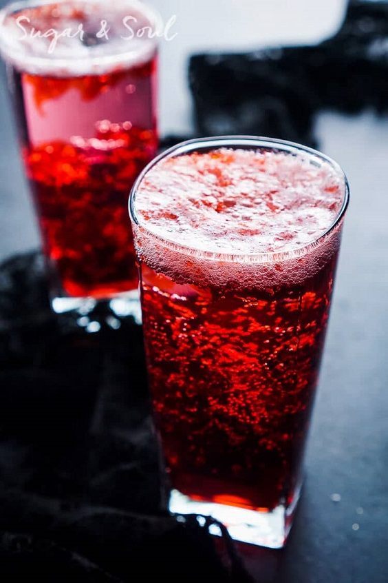 Check out this Blood and Guts Halloween Cocktail. This Blood and Guts Cocktail is an easy and fun drink to add to your Halloween wedding.