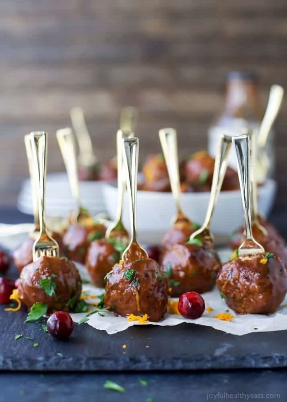 Crockpot Cranberry BBQ Meatballs are the perfect appetizer on a budget for fall weddings. Check out these fall wedding menu ideas today.