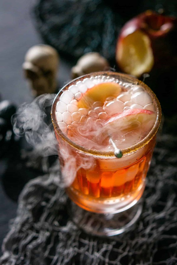 The best Halloween cocktail is the Poisoned Orchard Cocktail! Your guests will love this Poisoned Orchard cocktail. This Halloween cocktail is a guest favorite and full of apple flavor for the perfect fall cocktail.