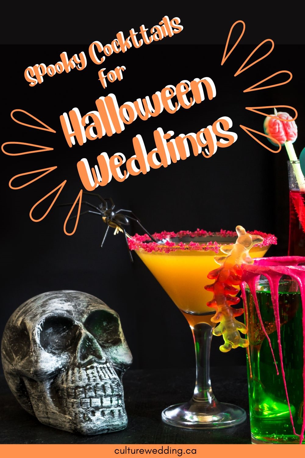 Whether you are hosting a Halloween-themed wedding or a wedding on Halloween weekend and want to wow your guests, this list has something for you. Check out these Halloween cocktails for weddings. If you are looking for spooky cocktails for Halloween click here!