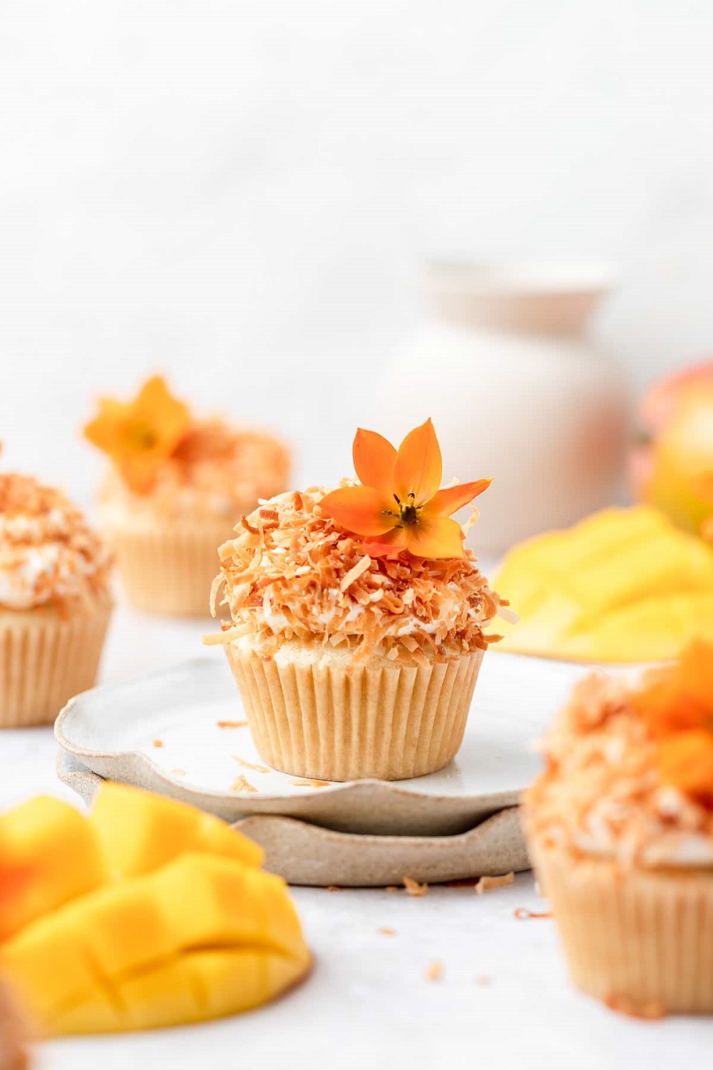 Check out these Tropical Mango Cupcakes. These amazing cupcakes combine the flavors of mango and coconut for a tropical flair. If you are hosting a tropical event, these work perfectly.