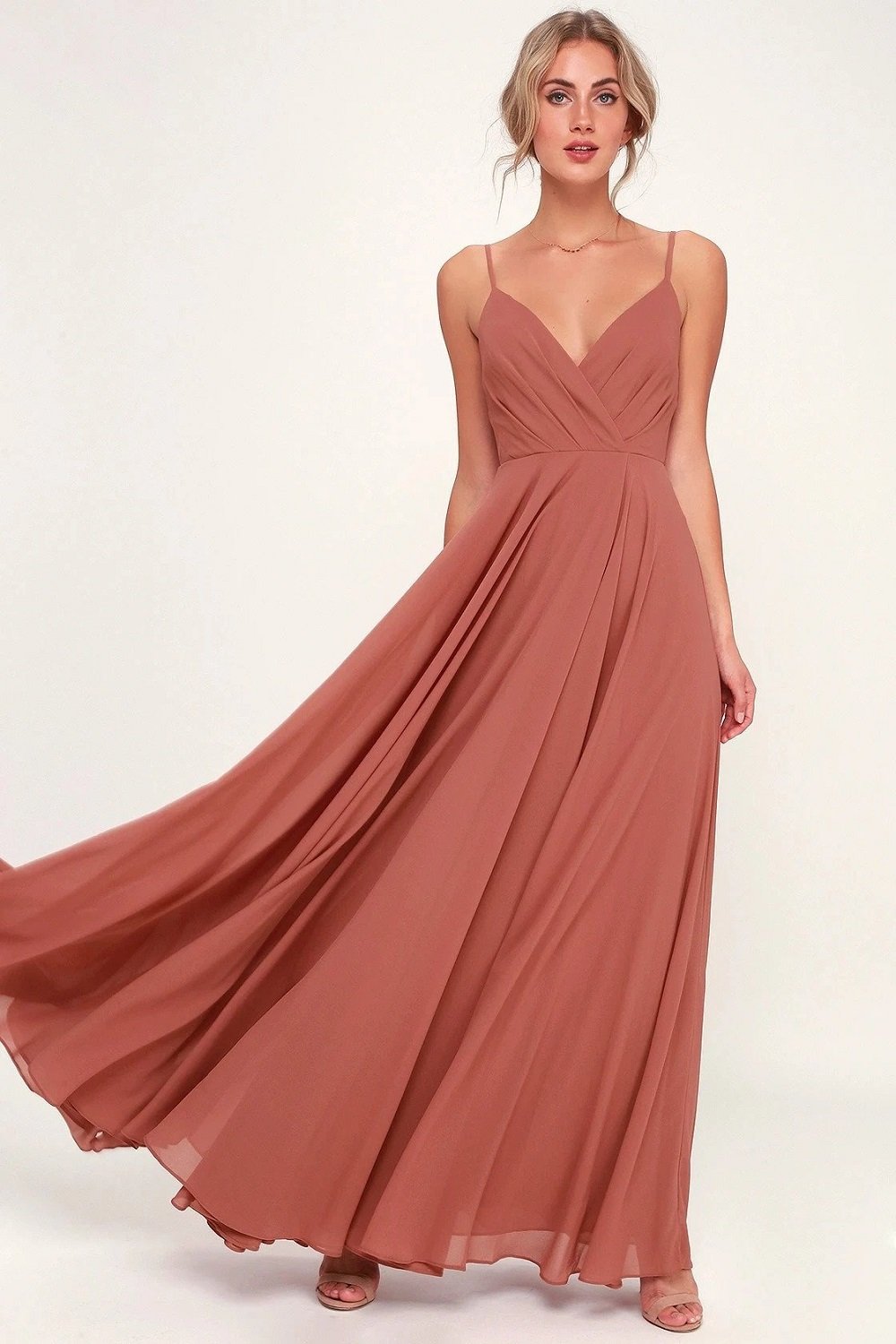 Dusty Rose bridesmaid dresses for gorgeous summer or fall weddings.