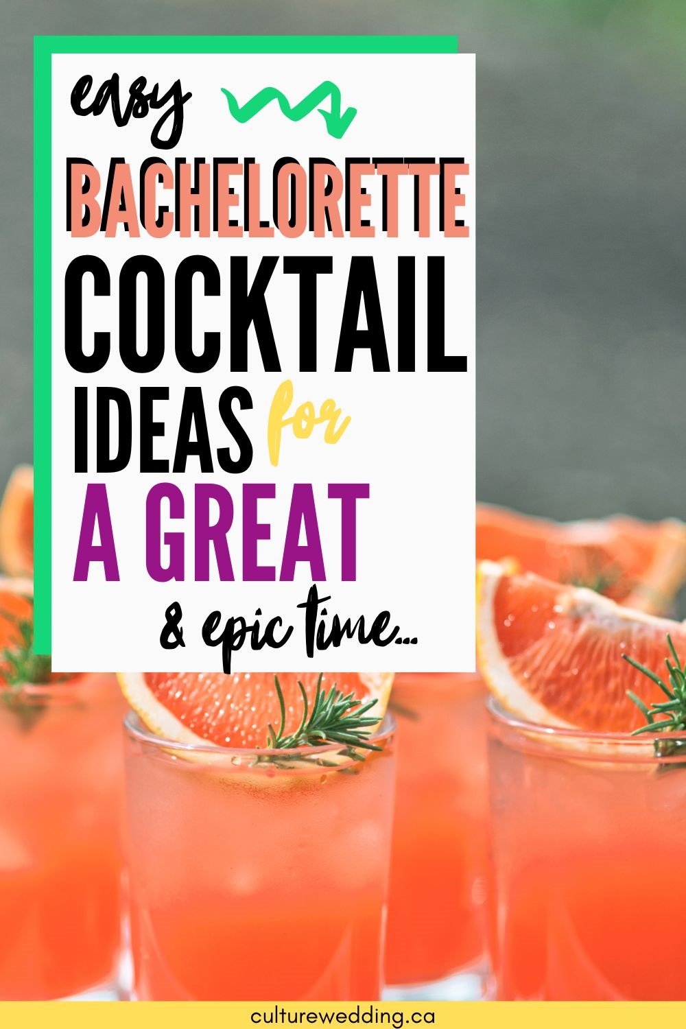 Easy cocktail ideas for a bachelorette party. e 18 signature bachelorette party drinks that are sure to impress your girls! Bachelorette party cocktails should be as fun and strong as your wedding party. 