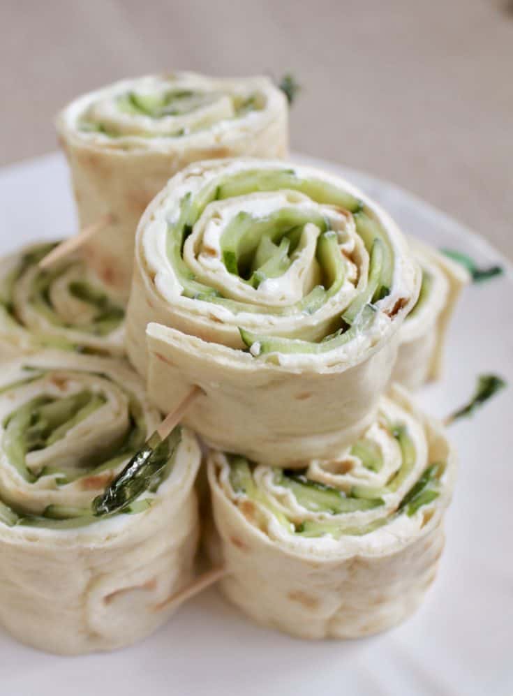 Cucumber pinwheels, or cucumber and cream cheese sandwich rolls, are always a huge hit at spa events. If you plan on having a fun spa get together with your girls, be sure to make these delicious cucumber sandwich!