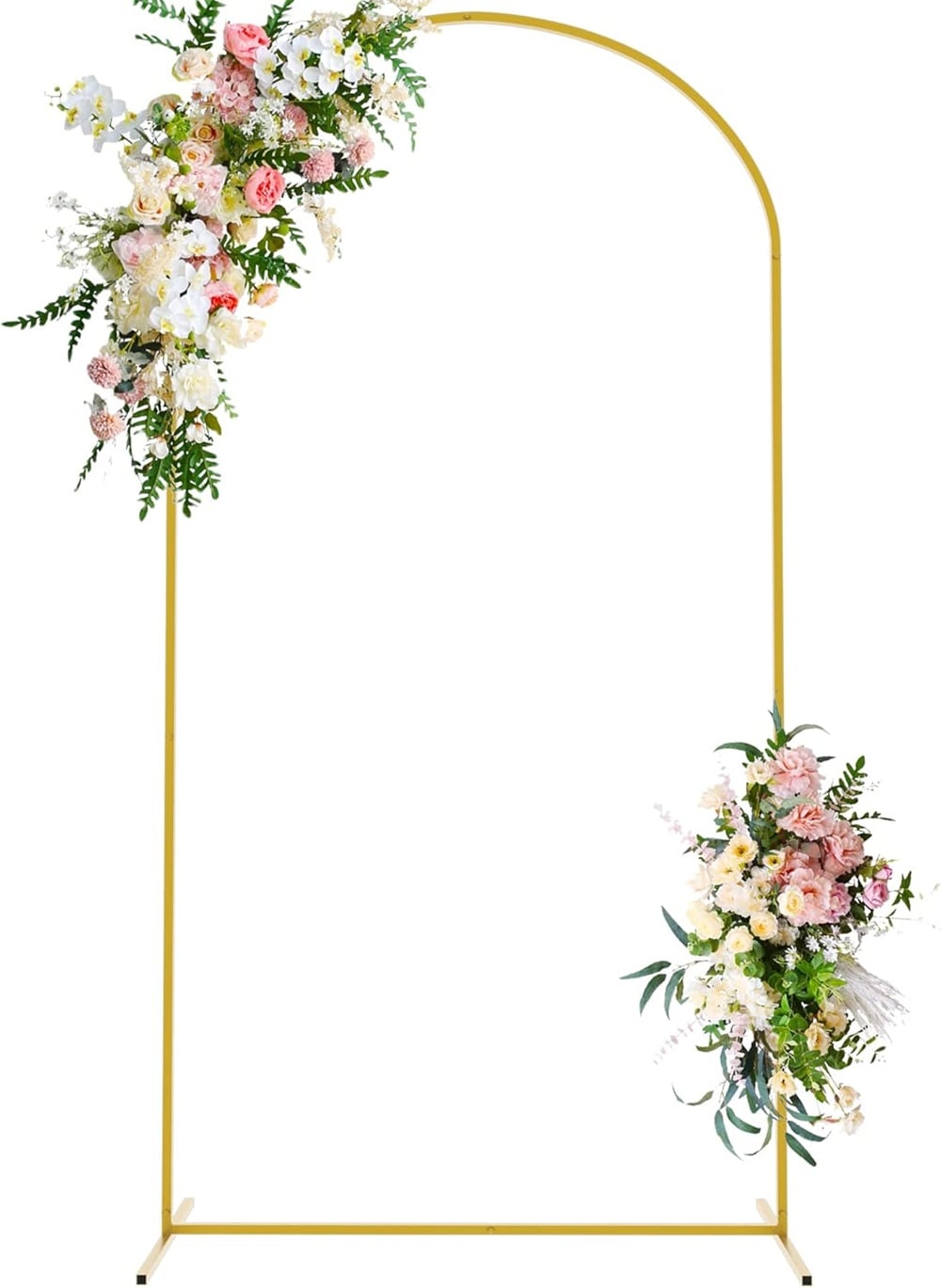 Wokceer 7.2 FT Wedding Arch Backdrop Stand Gold Metal Backdrop Arch for Wedding Ceremony Birthday Party Bridal Baby Shower Photo Booth Garden Floral Balloon...