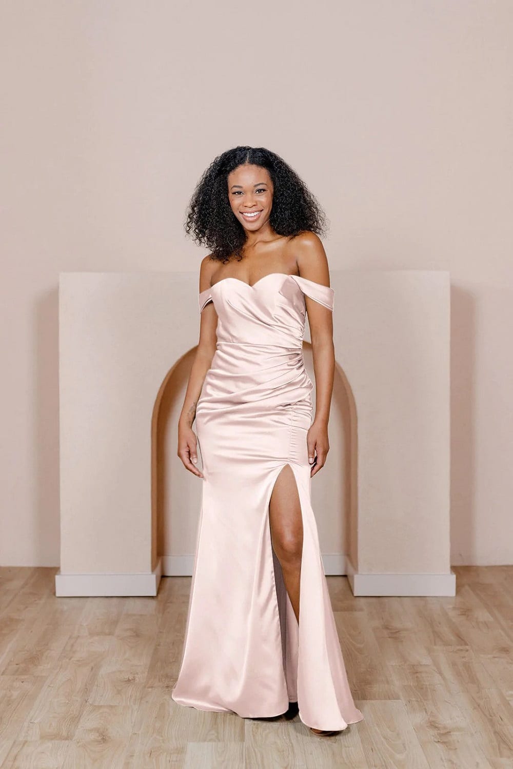 Ariel Convertible Satin Dress! Perfect for brides looking for an elegant look for their bridal party. Gorgeous pink bridesmaids dresses!