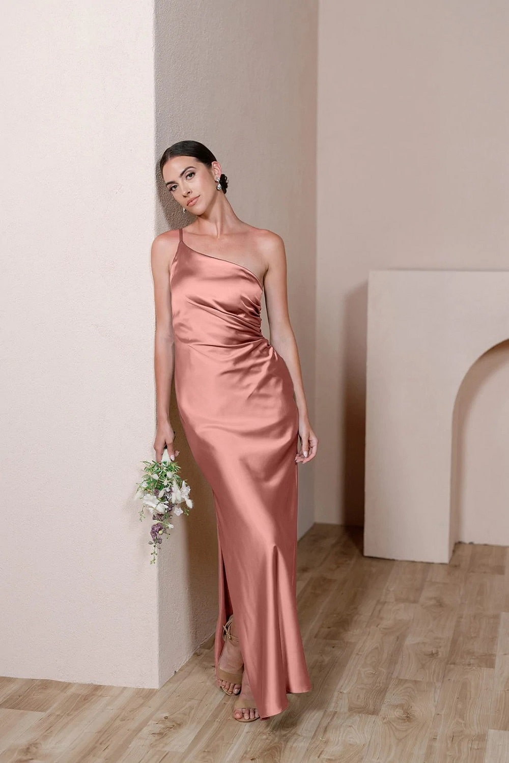 Are you looking for a rose bridal dress for your bridesmaids? Then check out this elegant Jade Satin Dress bridesmaids dresses! Satin bridesmaids dress are beautiful and will elevate the look of your wedding.
