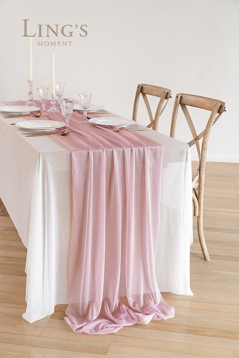 sheer table runners for weddings. Looking for wedding table decorations for your wedding? Look no further than these cute table cloth runner decorations on Amazon.