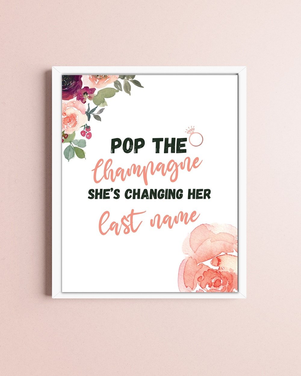 If you are looking for a cute bachelorette printable sign, this cute Pop The Champagne Sign bachelorette party signage is perfect for your girl's night out festive.