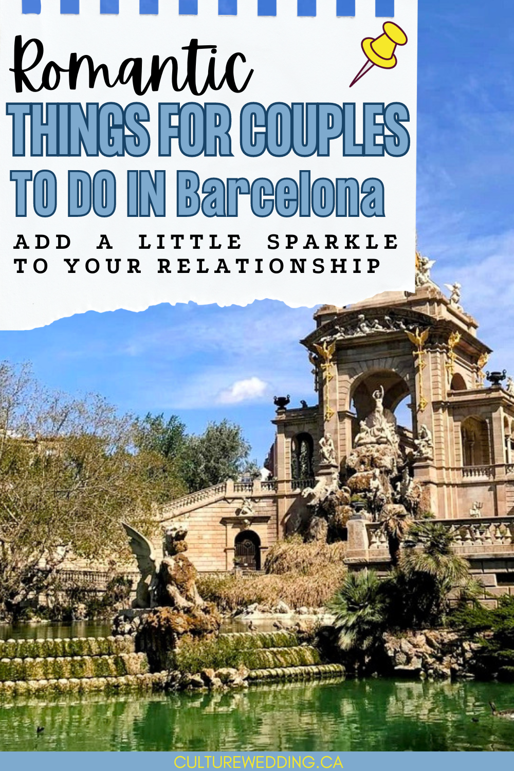 Barcelona is one of the most romantic cities in the world, with stunning architecture, beautiful beaches, and world-class cuisine. Whether you're a local or a visitor, there are plenty of romantic things to do in Barcelona with your beloved. Start your day by taking a stroll through the winding streets of the Gothic Quarter, hand in hand with your partner. Visit the famous Park Guell and take in the breathtaking views of the city. Head to Barceloneta Beach and enjoy a romantic picnic while watching the sunset. In the evening, indulge in a candlelit dinner at one of the many Michelin-starred restaurants in the city. End your day by visiting the Magic Fountain of Montjuic and watching the spectacular light and water show. Barcelona is a city of love, and with so many romantic things to do, you and your partner will surely have an unforgettable time. 