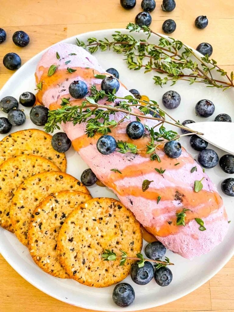 Here are the ultimate bridal shower appetizers with these Blueberry Goat Cheese bites! A harmonious blend of creamy goat cheese and luscious blueberries, these elegant bites are not only delicious but also visually stunning. Perfect for any celebration, they add a sophisticated touch to your special day. 🥂✨