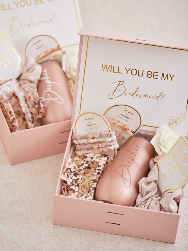 Asking a friend to be your bridesmaid with a "Will You Be My Bridesmaid?" bracelet is a beautiful, lasting gesture she can wear and cherish long after your special day. This thoughtful piece of jewelry serves as a constant reminder of your friendship and the role she plays in the most significant moments of your life. By choosing a bracelet, you offer a meaningful keepsake that combines sentimentality and style, making your bridesmaid proposal both heartfelt and memorable.