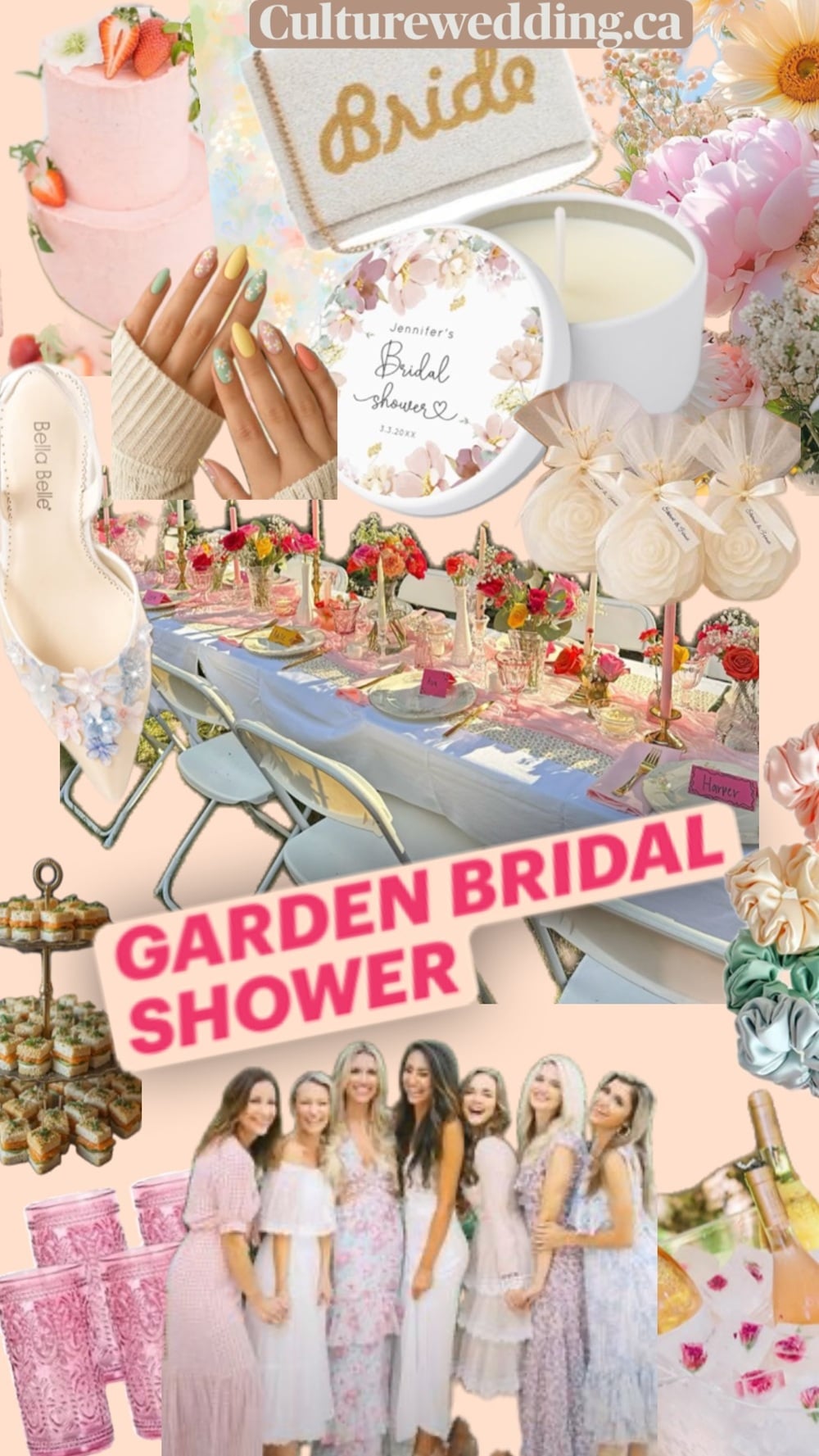 Spring Garden Party Bridal Shower Inspiration ๐ธ๐Host an unforgettable spring garden party bridal shower that captures the essence of nature's rebirth! Set in a blooming garden or charming backyard, this theme is perfect for celebrating love amidst the season's vibrant beauty. Decorate with floral centrepieces, pastel tablecloths, and delicate china to create an elegant, picturesque setting. Encourage guests to wear floral dresses and wide-brimmed hats, adding a touch of whimsy. Delight with a menu featuring fresh, seasonal dishes and refreshing beverages like floral-infused teas. Personalize with thoughtful favours like seed packets or mini bouquets. Let spring's beauty inspire a magical day for the bride-to-be! ๐ทโจ #BridalShower #GardenParty #SpringCelebration