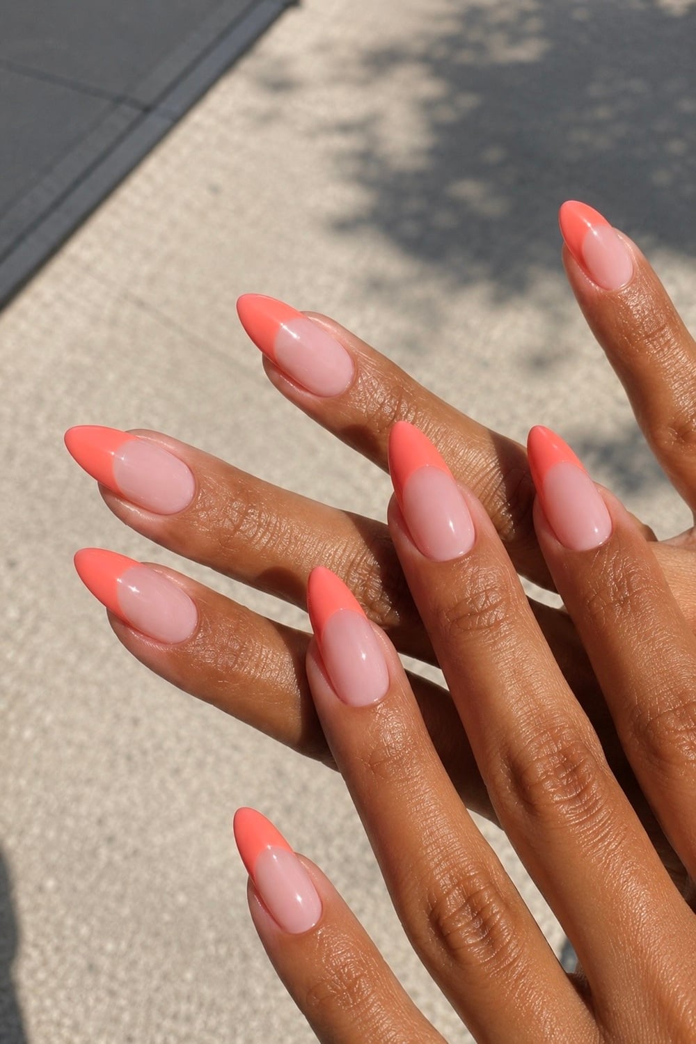 Elevate your bridal look with elegant coral French-tip nails, the perfect blend of classic and contemporary style for engaged brides-to-be. These chic nails are ideal for wedding day allure, offering a fresh twist on traditional French tips. Pair them with your engagement ring for a stunning Instagram-worthy moment. Keywords: coral nails, bridal nails, French tips, wedding manicure, engaged brides. Embrace this trending nail art to complement your bridal ensemble and capture unforgettable moments. Add a touch of sophistication and charm to your special day with this must-have bridal beauty trend.