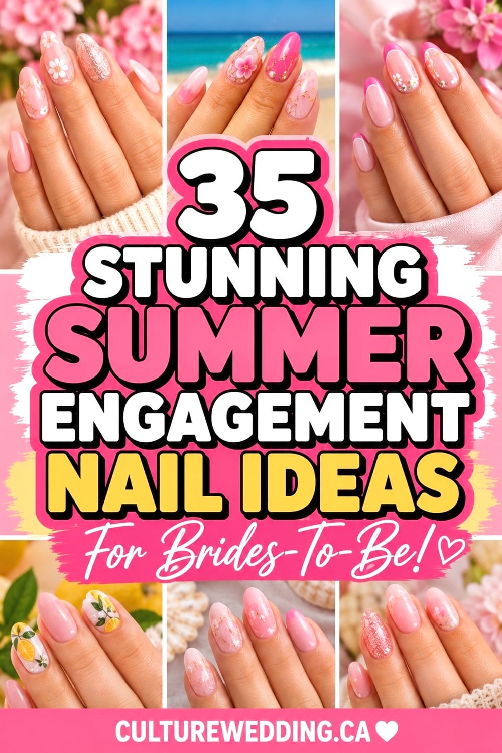Get ready for that magical moment with flawless engagement nails! Opt for elegant designs like French tips, ombré sparkles, or delicate floral art to complement the ring. Popular Pinterest annotations include “trendy nail art,” “perfect proposal nails,” and “romantic manicure ideas.” Choose from chic neutrals to bold hues for a stunning hand showcase. Whether you're planning a surprise proposal or just want to feel special, these nail ideas ensure your hands look picture-perfect. Save this pin for endless inspiration and nail the engagement look!