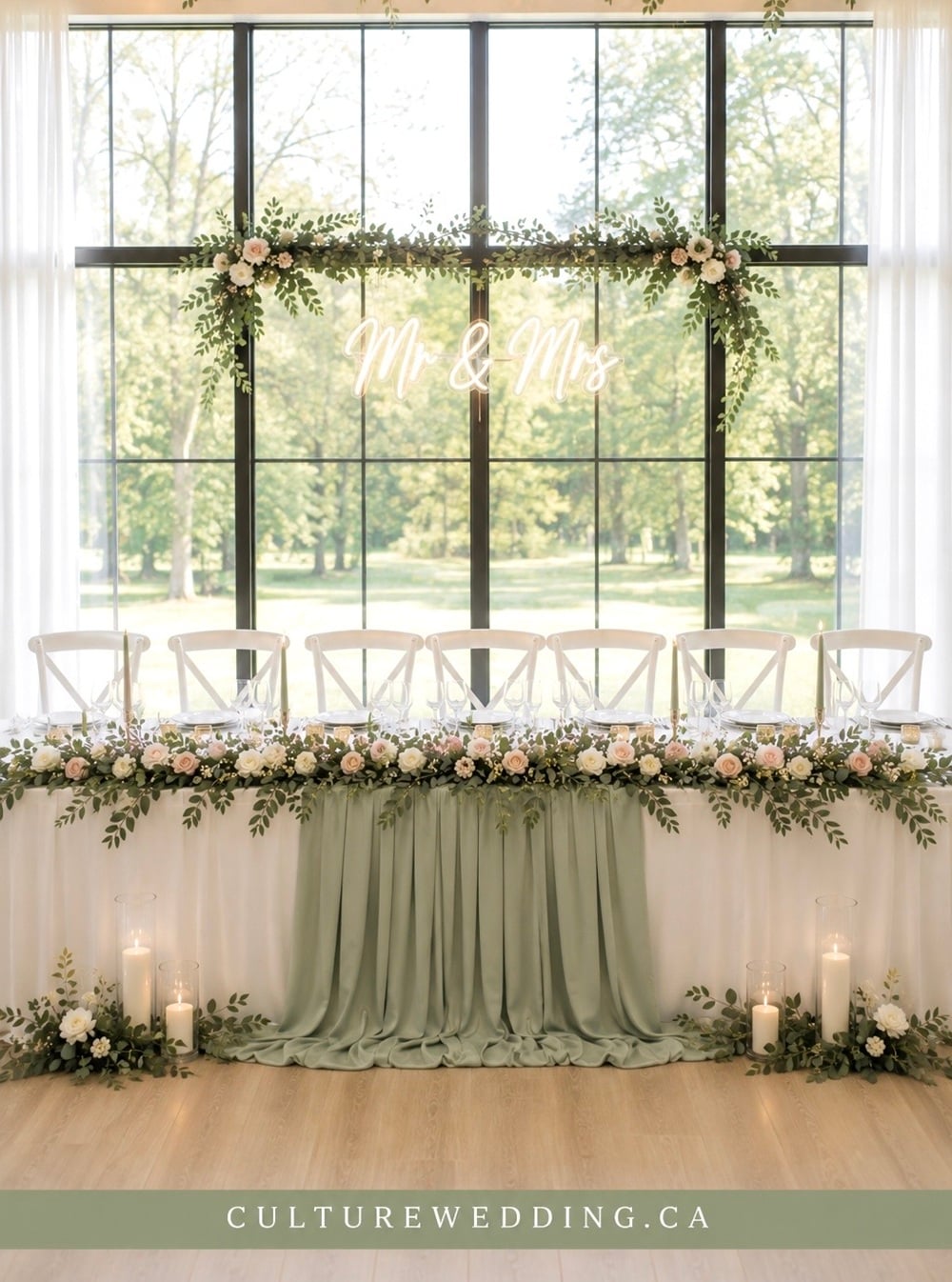 Deciding between a sweetheart table and a head table? Here's what to consider! A sweetheart table offers a romantic, intimate setting for the newlyweds, perfect for enjoying personal moments during the celebration. Adorn it with lush florals and elegant candles for a dreamy vibe. On the other hand, a head table is ideal for those who want to celebrate with their bridal party, fostering a communal and inclusive atmosphere. It’s perfect for large gatherings and creating a sense of togetherness. Whether you choose a sweetheart or head table, both options can beautifully complement your wedding theme. Wedding table ideas, wedding reception seating, romantic wedding decor, bridal party table.