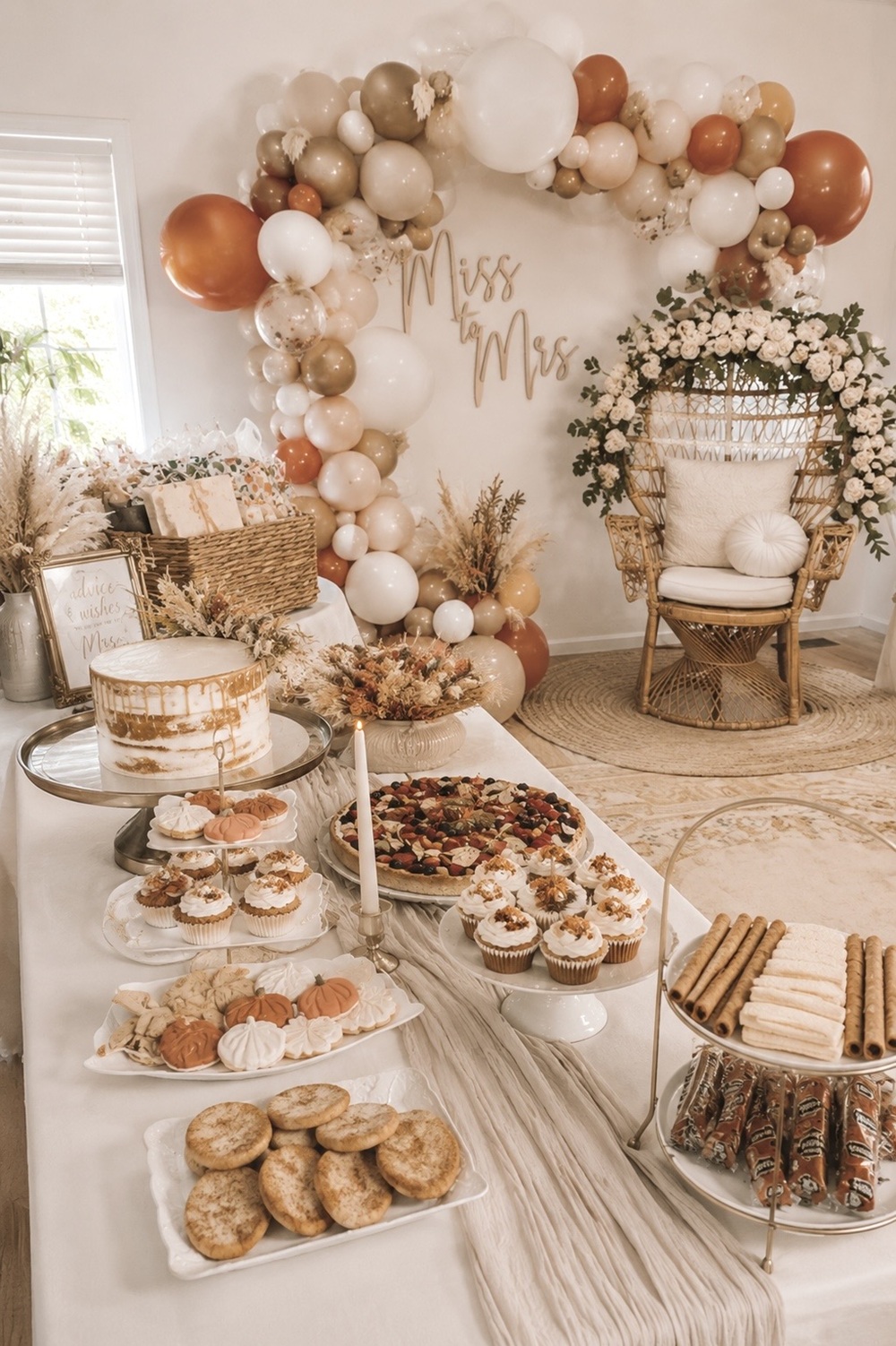Embrace the beauty of autumn with a neutral-themed fall bridal shower! Imagine a palette that combines the warmth of earthy tones like taupe, terracotta, and cream with hints of gold accents. These colors create a sophisticated and timeless atmosphere perfect for celebrating love. Keywords: neutral fall colors, autumn bridal shower, earthy tones, taupe, terracotta, cream, gold accents. Discover endless inspiration and creative ideas that capture the essence of fall elegance. 🌿🍂✨ Make your bridal shower Pinterest-perfect with these trending hues and let nature's palette guide your decor.