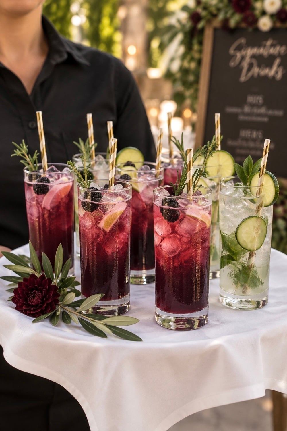 Looking for elegant plum wedding signature drink ideas? Transform your big day with these chic, purple-infused cocktails that are sure to delight your guests. From fresh plum sangrias to delicious plum martinis, these drinks are the perfect blend of style and flavour. They're ideal for autumn weddings, adding a pop of colour and a touch of sophistication. Don't miss out on trending ideas like "berry bliss" and "purple passion" that are sure to make your Pinterest board shine. #WeddingCocktails #PlumDrinks #AutumnWedding #SignatureCocktails #PurpleTheme #WeddingInspiration