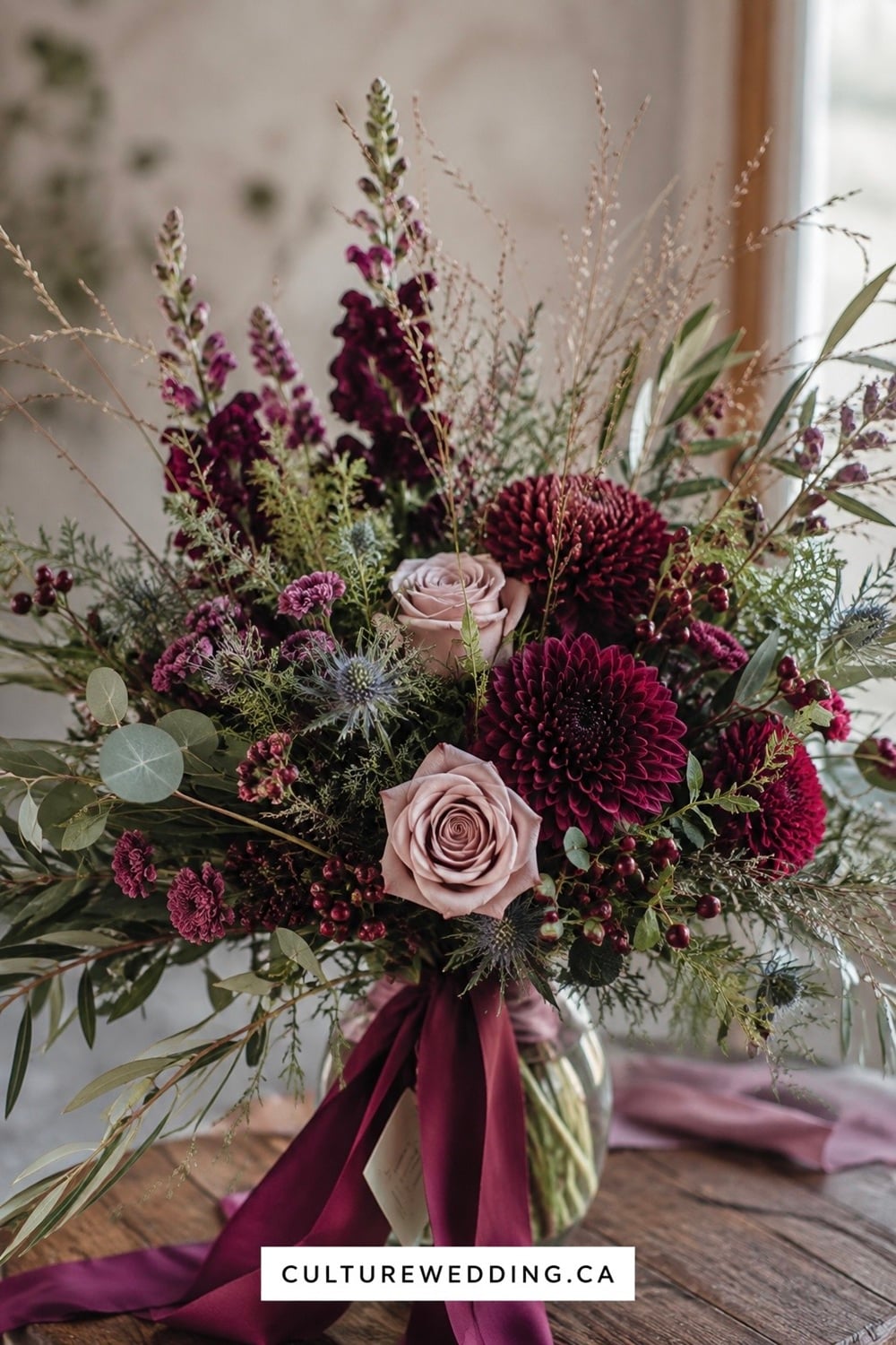 Discover the enchanting beauty of plum and olive wedding bouquets, perfect for a sophisticated and romantic ceremony. These stunning arrangements combine deep, rich plum hues with lush, earthy olive greens, creating a timeless elegance that complements any wedding theme. Ideal for fall or winter weddings, these bouquets add a touch of warmth and depth. Click for more: plum wedding bouquet, olive greenery, fall wedding flowers, and romantic floral arrangement. Add a chic touch to your big day with these trending bouquets found on Pinterest!